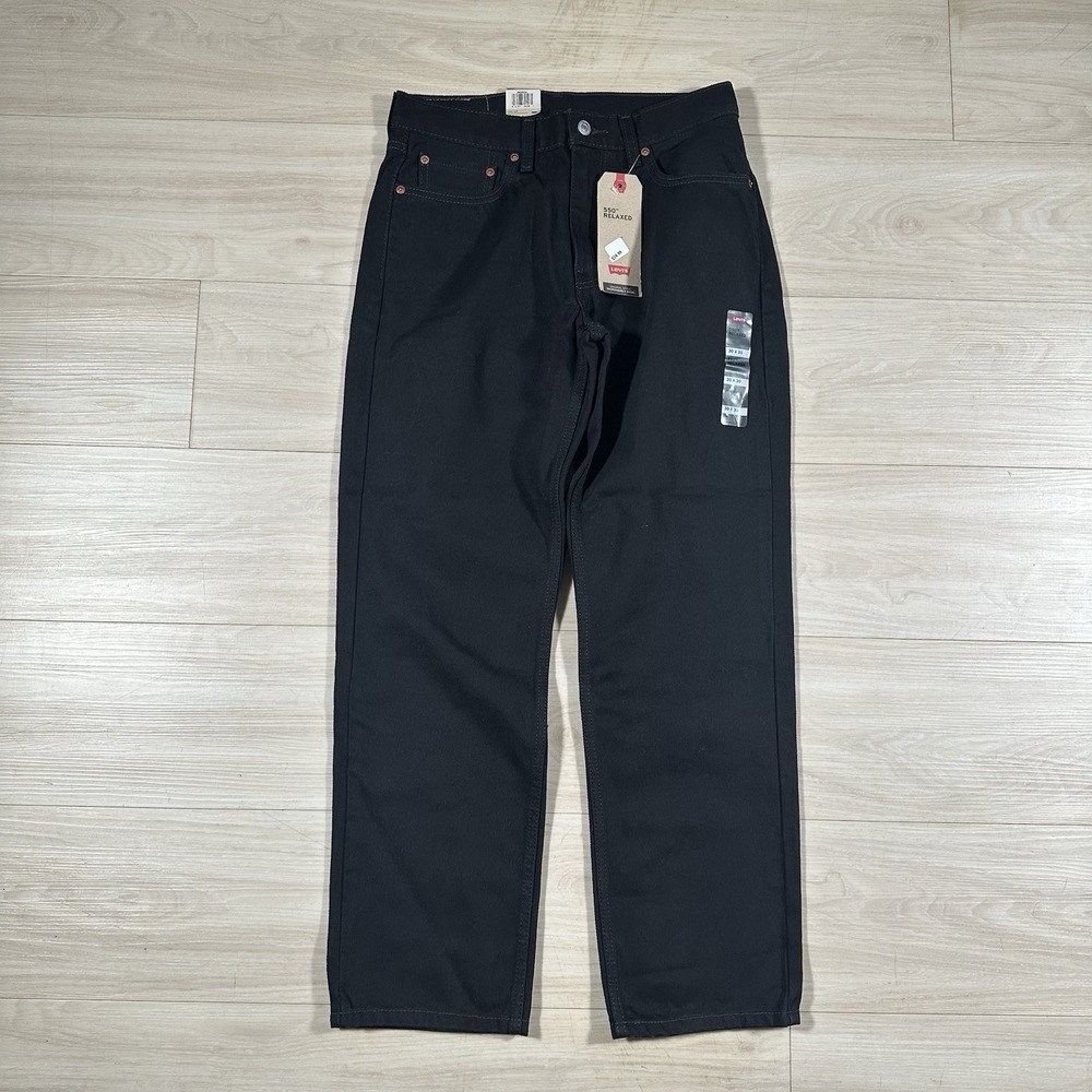 Levi's 550 Jeans Mens 30x30 Black Relaxed Fit Cotton Tapered Leg NWT